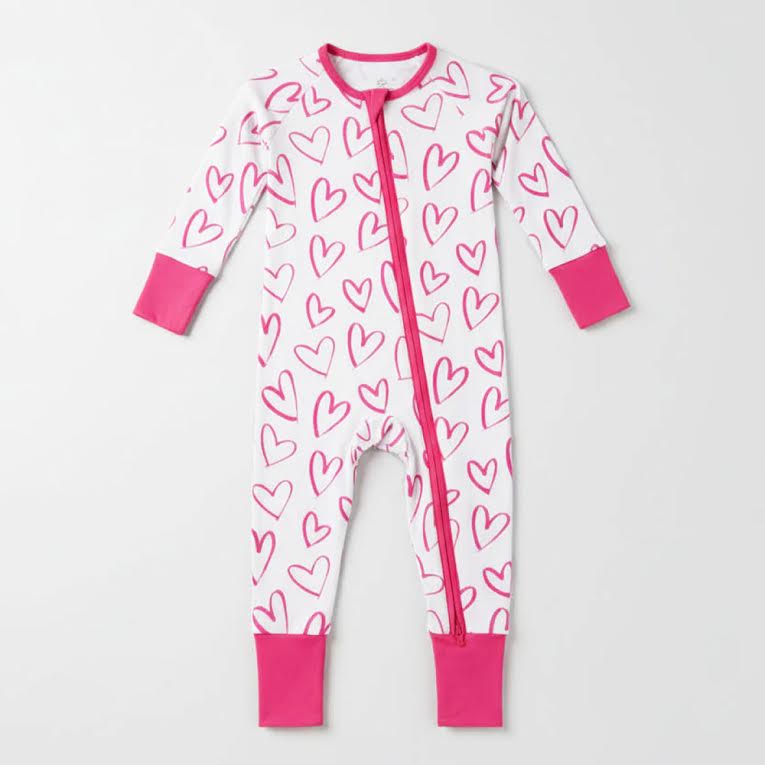 Sweet Vibes Heart Print Baby Romper