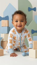 Teddy Bear Hearts Zip Romper