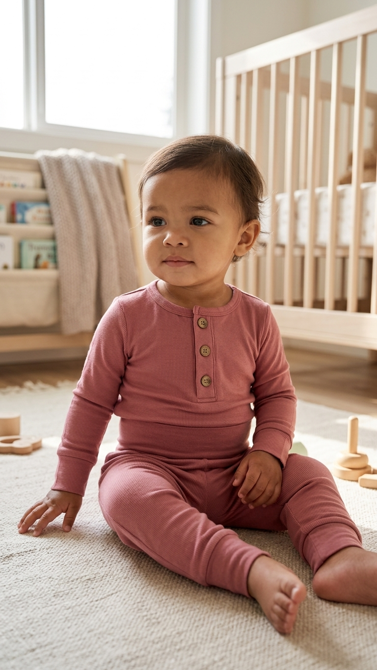 Bamboo Two Piece Button Top — Raspberry