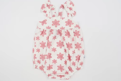 Retro Daisy Ruffle Bubble Romper