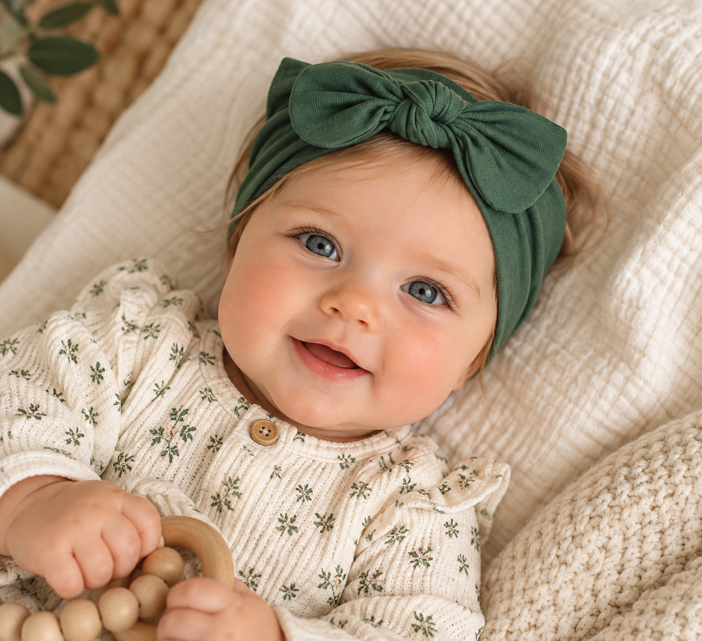Forest Sage Bamboo Bow Headband