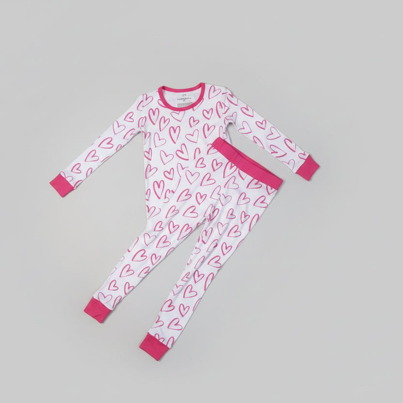 Sweet Vibes Heart Print Toddler Two Piece