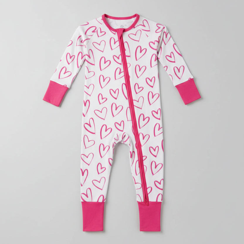 Sweet Vibes Heart Print Baby Romper