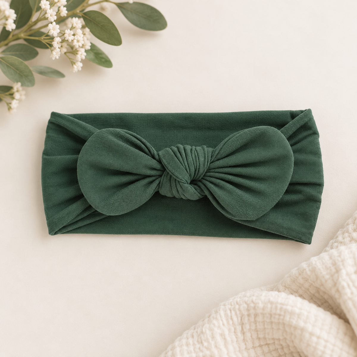 Forest Sage Bamboo Bow Headband