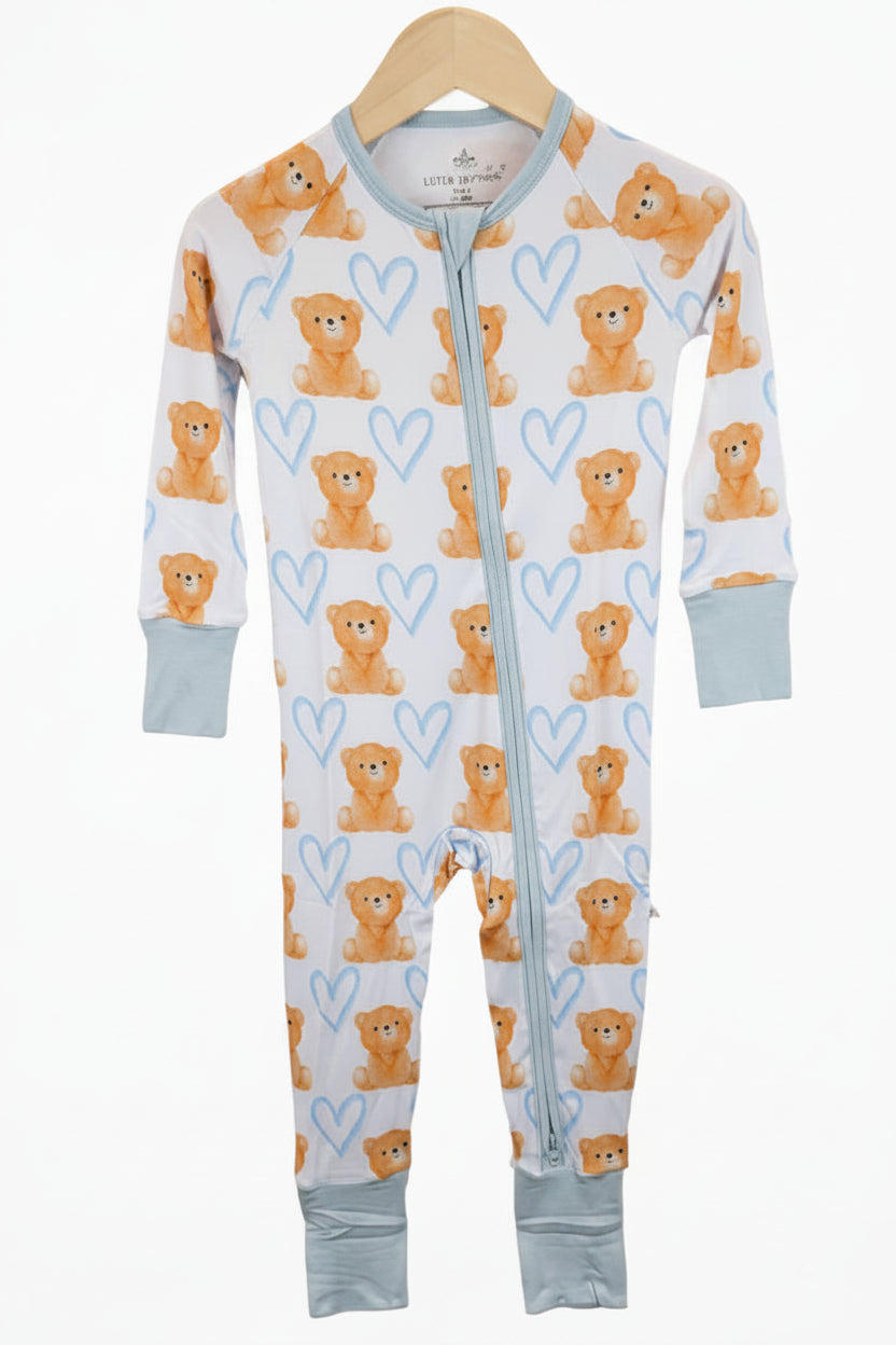 Teddy Bear Hearts Zip Romper