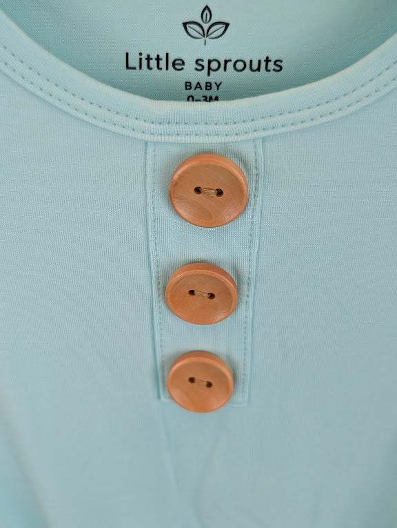 Knotted Baby Gown — Glacier