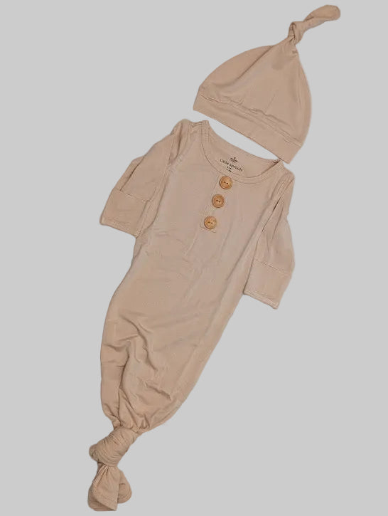 Knotted Baby Gown — Dune
