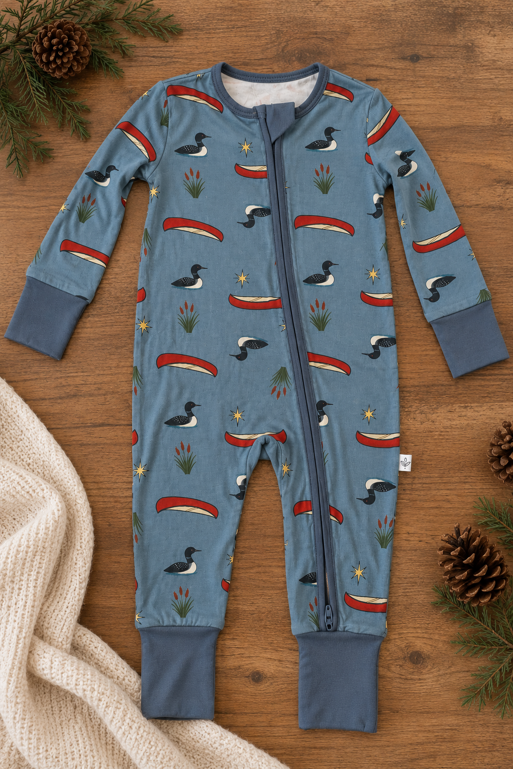 Minnesota Loon Bamboo Zippy Romper