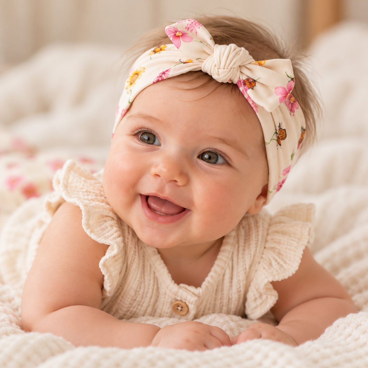 Wildflower Meadow Bamboo Bow Headband