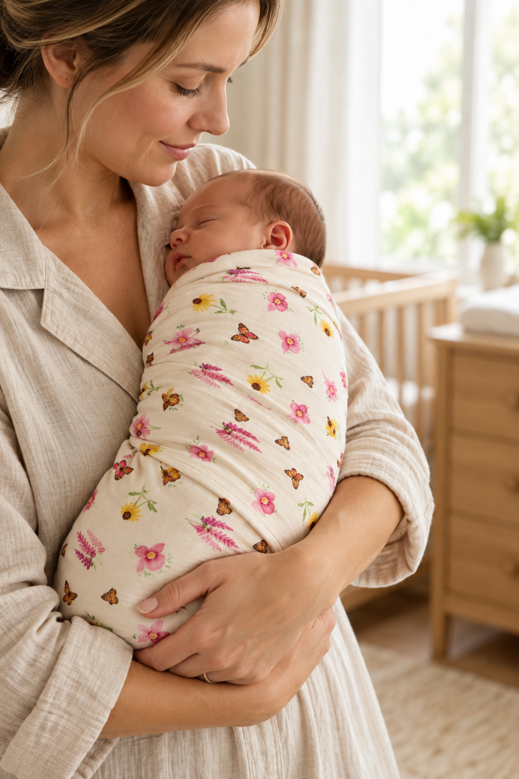 Wildflower Meadow Bamboo Stretch Swaddle Blanket