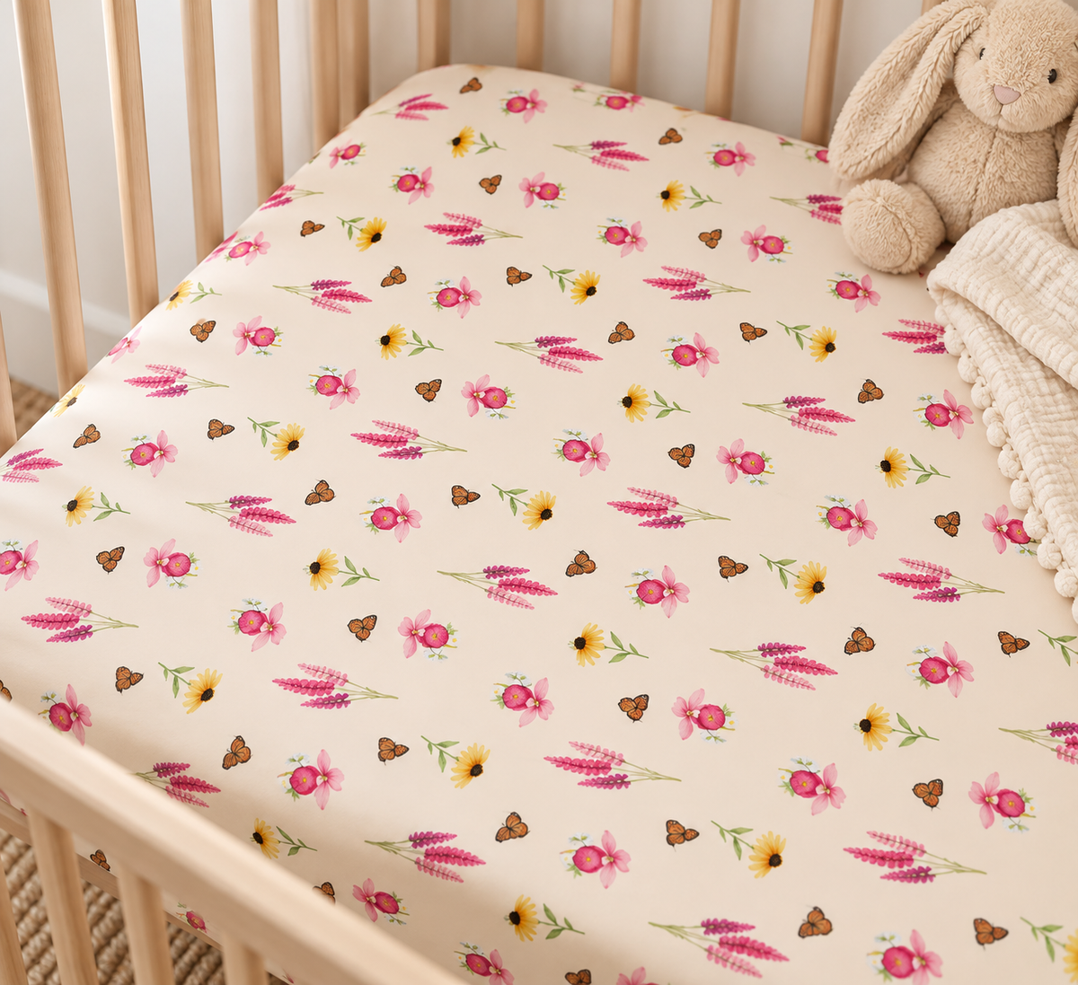 Wildflower Meadow Bamboo Crib Sheet