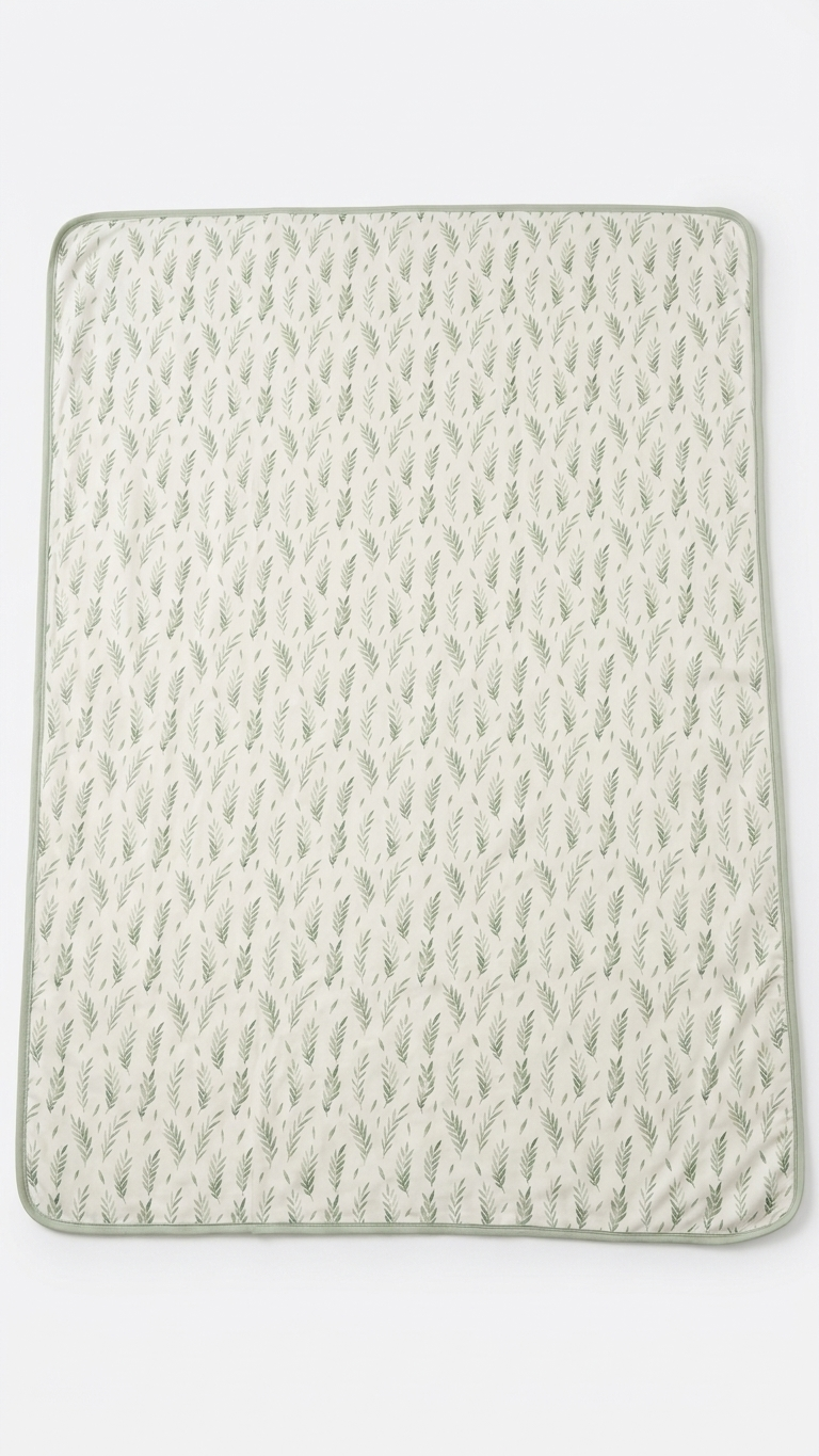 Botanical Leaf Bamboo Baby Blanket