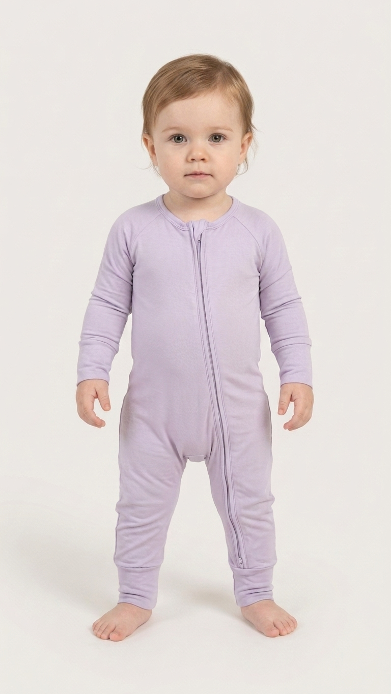 Lilac Bamboo Zippy Romper