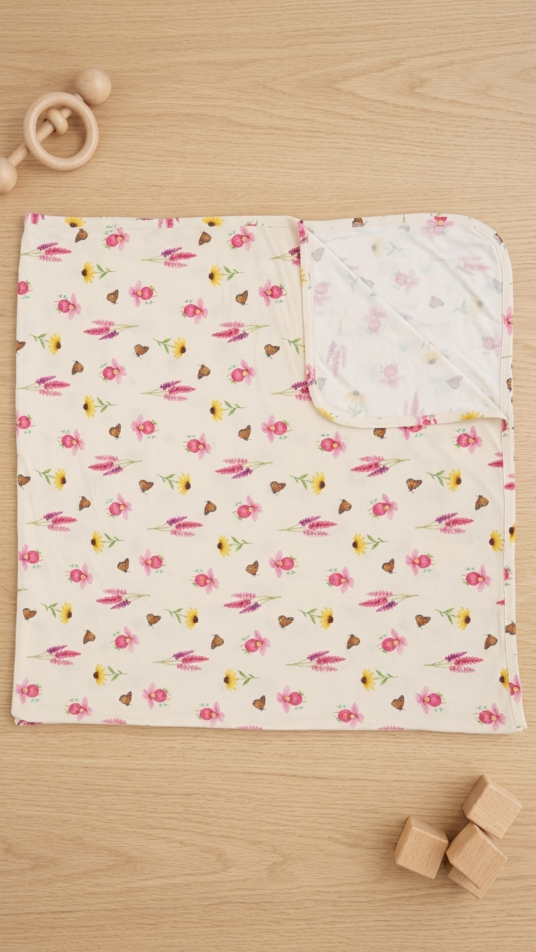 Wildflower Meadow Bamboo Stretch Swaddle Blanket
