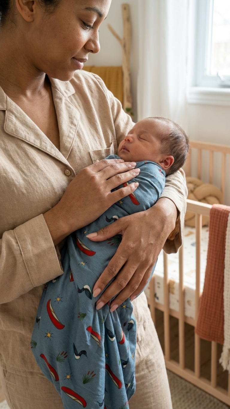Minnesota Loon Bamboo Swaddle Blanket – 44" × 44"
