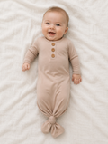 Oatmeal Bamboo Newborn Knotted Gown