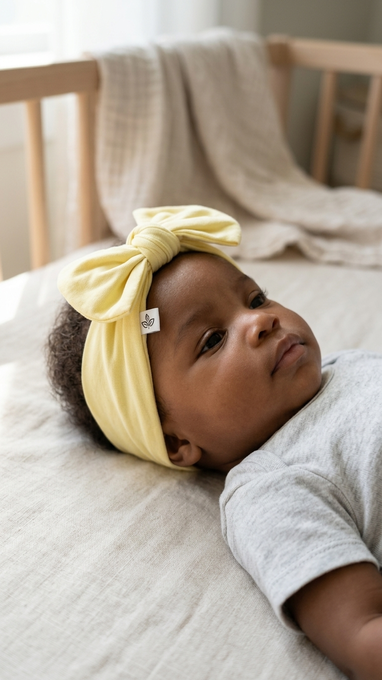 Butter Yellow Bamboo Bow Headband